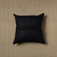 Black - Patchwork Cotton Kanchipuram Cushion Cover (16 x 16 in) 33