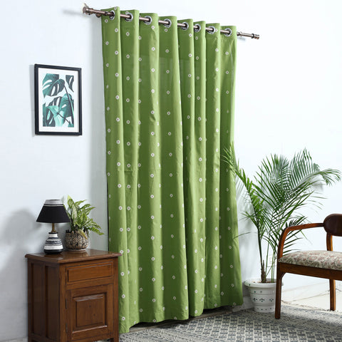 Green - Cotton Door Jacquard Curtain (7 x 3 Feet) 01