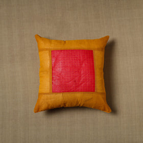 Yellow - patchwork cotton kanchipuram cushion cover (16 x