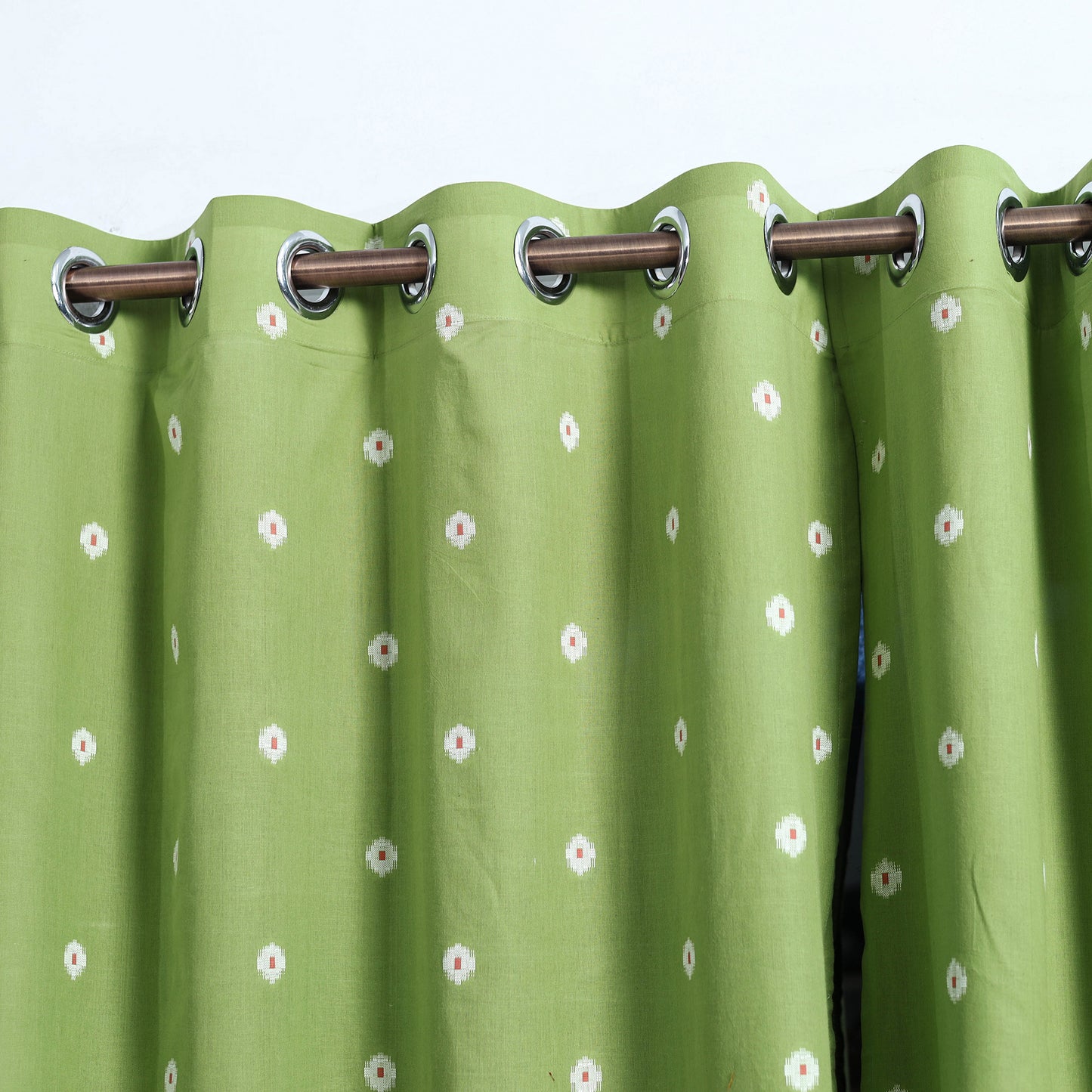 Green - Cotton Door Jacquard Curtain (7 x 3 Feet) 01