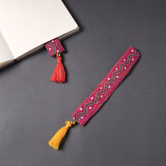 Kantha Embroidery Fabric Bookmark with Tassel 02