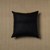 Black - Patchwork Cotton Kanchipuram Cushion Cover (16 x 16 in) 29