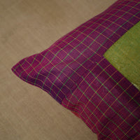 Purple - Patchwork Cotton Kanchipuram Cushion Cover (16 x 16 in) 27