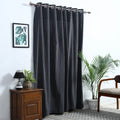  Black Cotton Door Jacquard Curtain (7 x 3 Feet) 