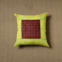 Green - Patchwork Cotton Kanchipuram Cushion Cover (16 x 16 in) 26