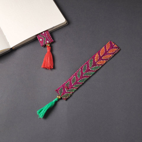 Kantha Embroidery Fabric Bookmark with Tassel 11