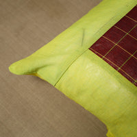 Green - Patchwork Cotton Kanchipuram Cushion Cover (16 x 16 in) 26