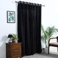 Buy Black Cotton Door Jacquard Curtain (7 x 3 Feet) 