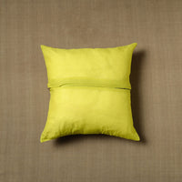 Green - Patchwork Cotton Kanchipuram Cushion Cover (16 x 16 in) 26