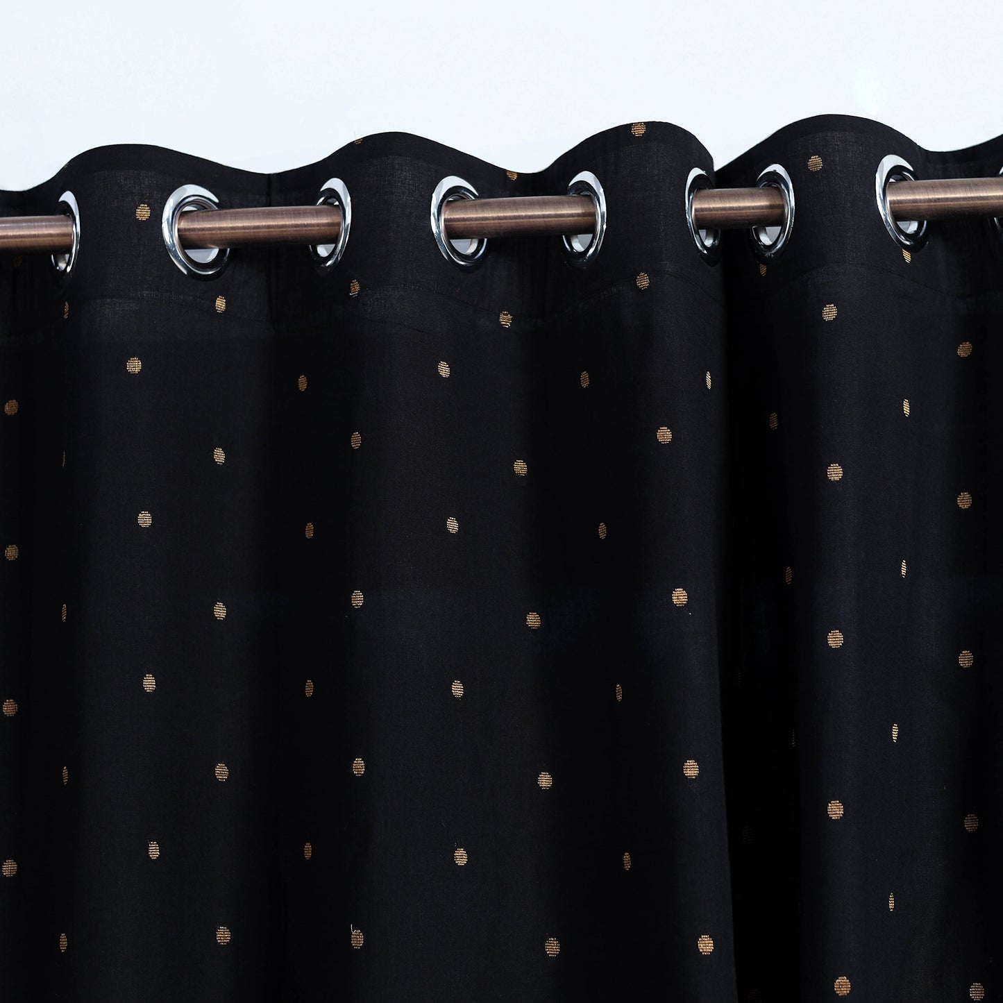 Buy Black Cotton Door Jacquard Curtain (7 x 3 Feet) 