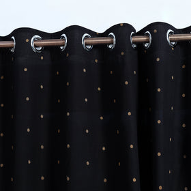 Buy Black Cotton Door Jacquard Curtain (7 x 3 Feet) 