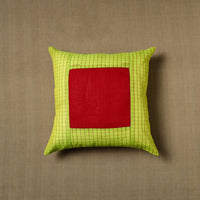 Green - Patchwork Cotton Kanchipuram Cushion Cover (16 x 16 in) 25