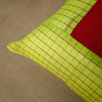 Green - Patchwork Cotton Kanchipuram Cushion Cover (16 x 16 in) 25