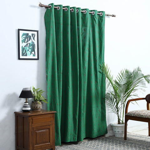 Buy Green Cotton Door Jacquard Curtain (7 x 3 Feet) 