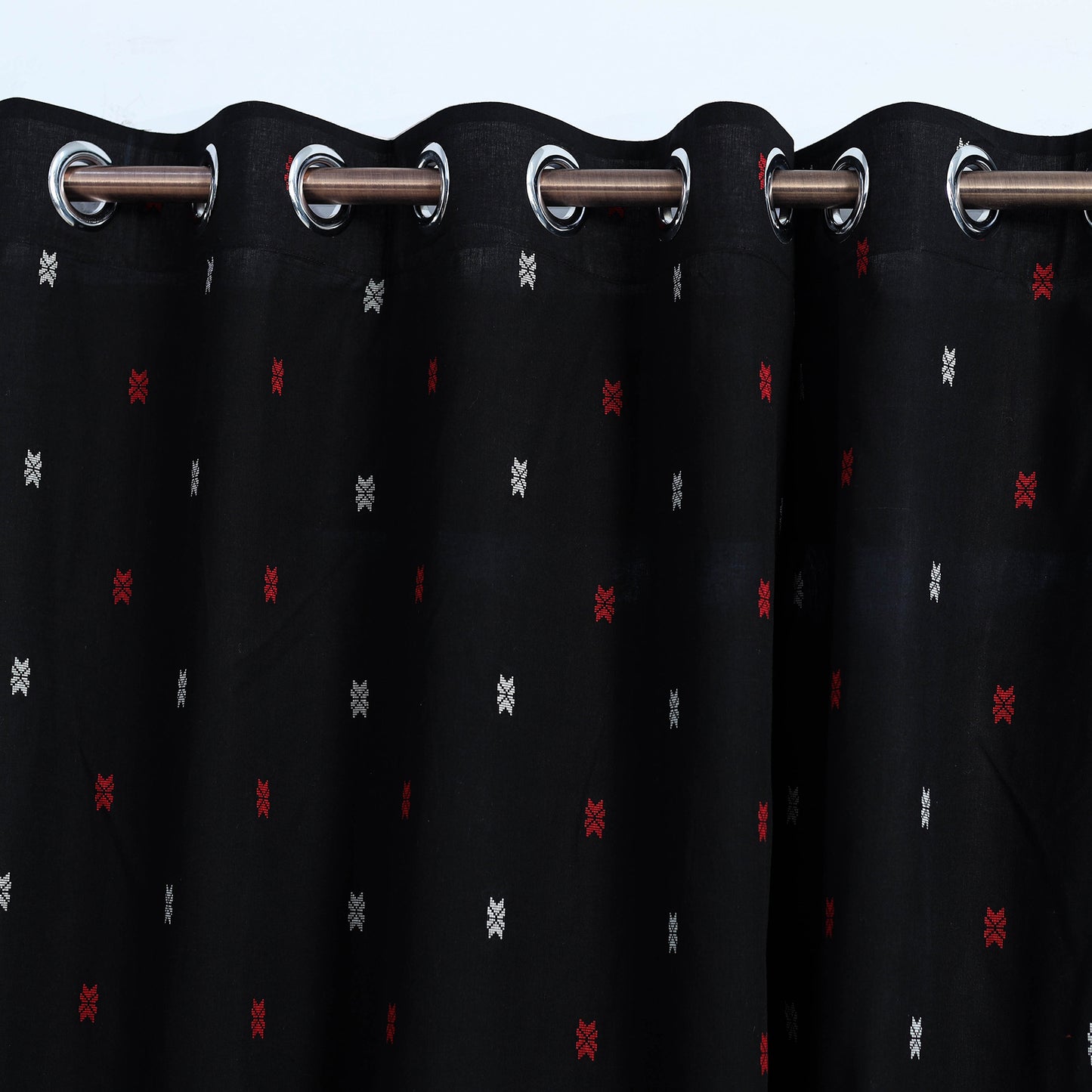 Black - Cotton Door Jacquard Curtain (7 x 3 Feet) 09