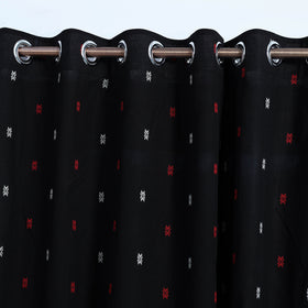 Black - Cotton Door Jacquard Curtain (7 x 3 Feet) 09
