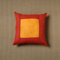 Red - Patchwork Cotton Kanchipuram Cushion Cover (16 x 16 in) 23