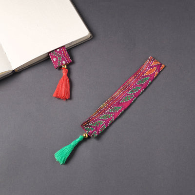 Kantha Embroidery Fabric Bookmark with Tassel 16