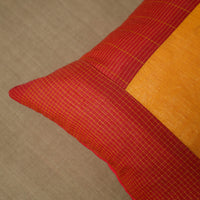 Red - Patchwork Cotton Kanchipuram Cushion Cover (16 x 16 in) 23