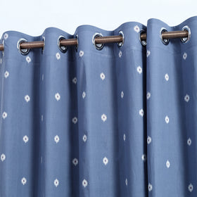 Buy Blue Cotton Door Jacquard Curtain (7 x 3 Feet) 
