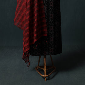 Sambalpuri Ikat Cotton 2pc Unstitched Dress Material Kurta Set with Jewellery 05