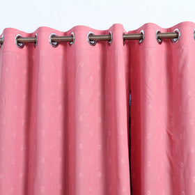 Pink - Cotton Door Jacquard Curtain (7 x 3 Feet) 11