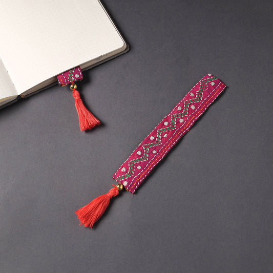 Kantha Embroidery Fabric Bookmark with Tassel 01