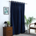 Buy Blue Cotton Door Jacquard Curtain (7 x 3 Feet) 