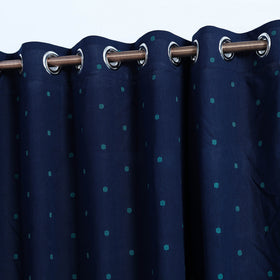 Buy Blue Cotton Door Jacquard Curtain (7 x 3 Feet) 