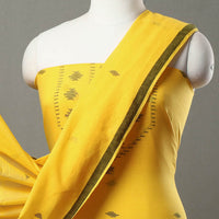 Yellow - 2pc Handloom Bengal Jamdani Cotton Dress Material 16