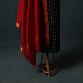 Sambalpuri Ikat Cotton 2pc Unstitched Dress Material Kurta Set with Jewellery 06