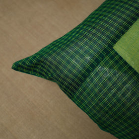 Green - Patchwork Cotton Kanchipuram Cushion Cover (16 x 16 in) 19