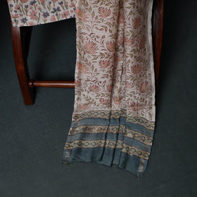 Sanganeri Hand Block Print Chanderi Silk Unstitched Dress Material Suit Set 12