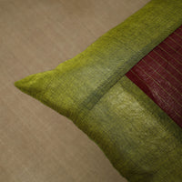 Green - Patchwork Cotton Kanchipuram Cushion Cover (16 x 16 in) 18