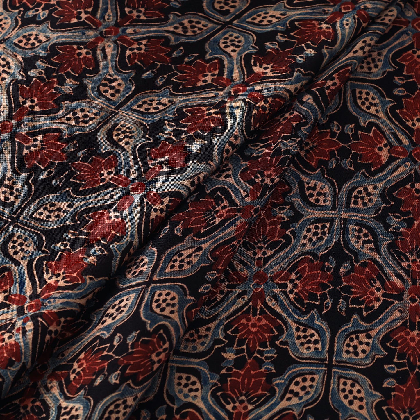 Modal Silk Ajrakh Print Fabric 03