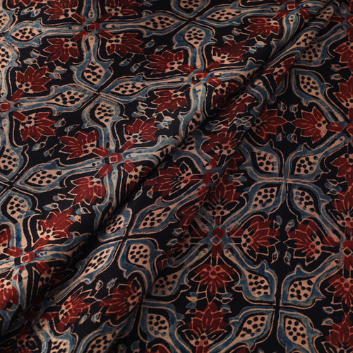 Modal Silk Ajrakh Print Fabric 03