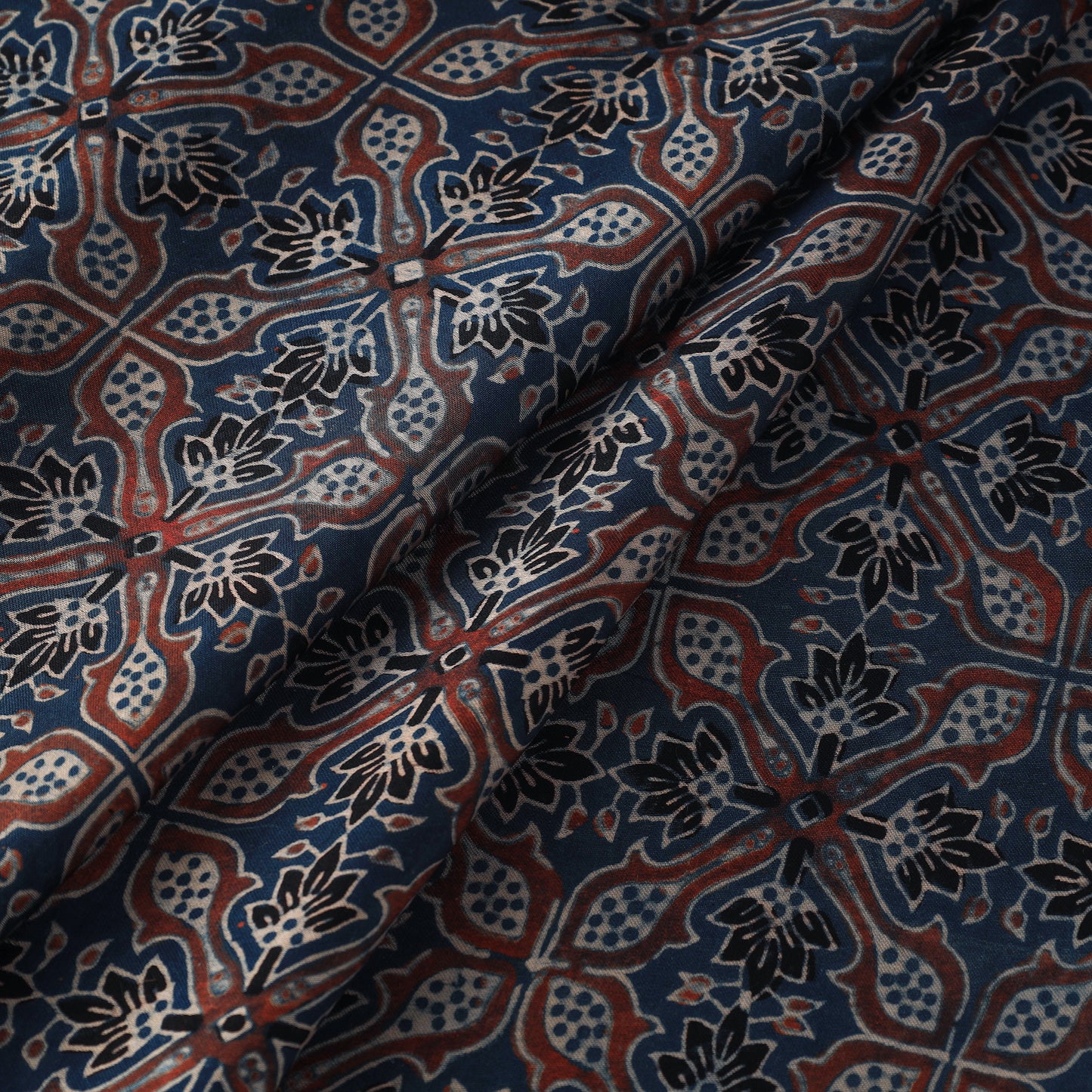 Modal Silk Ajrakh Print Fabric 04