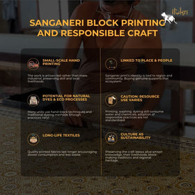Sanganeri Hand Block Print Chanderi Silk Unstitched Dress Material Suit Set 07