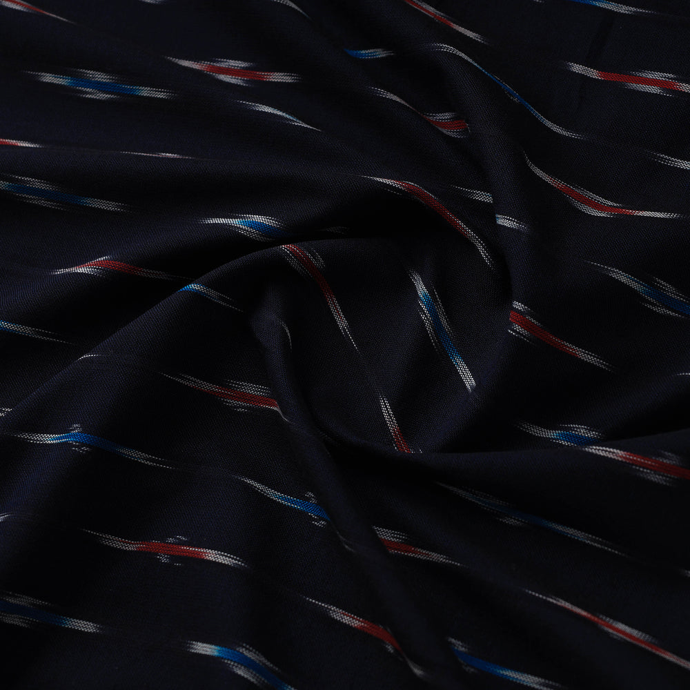 Black - Handloom Cotton Pochampally Ikat Fabric 01