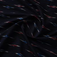 Black - Handloom Cotton Pochampally Ikat Fabric 01