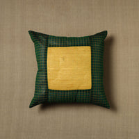 Green - Patchwork Cotton Kanchipuram Cushion Cover (16 x 16 in) 11