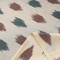 White - Handloom Cotton Pochampally Ikat Fabric 02