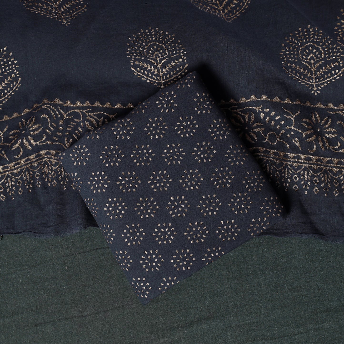 Jaipur Hand Block Print Cotton Unstitched Dress Material Suit Set 16