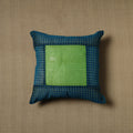 Blue - Patchwork Cotton Kanchipuram Cushion Cover (16 x 16 in) 08