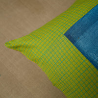 Green - Patchwork Cotton Kanchipuram Cushion Cover (16 x 16 in) 06