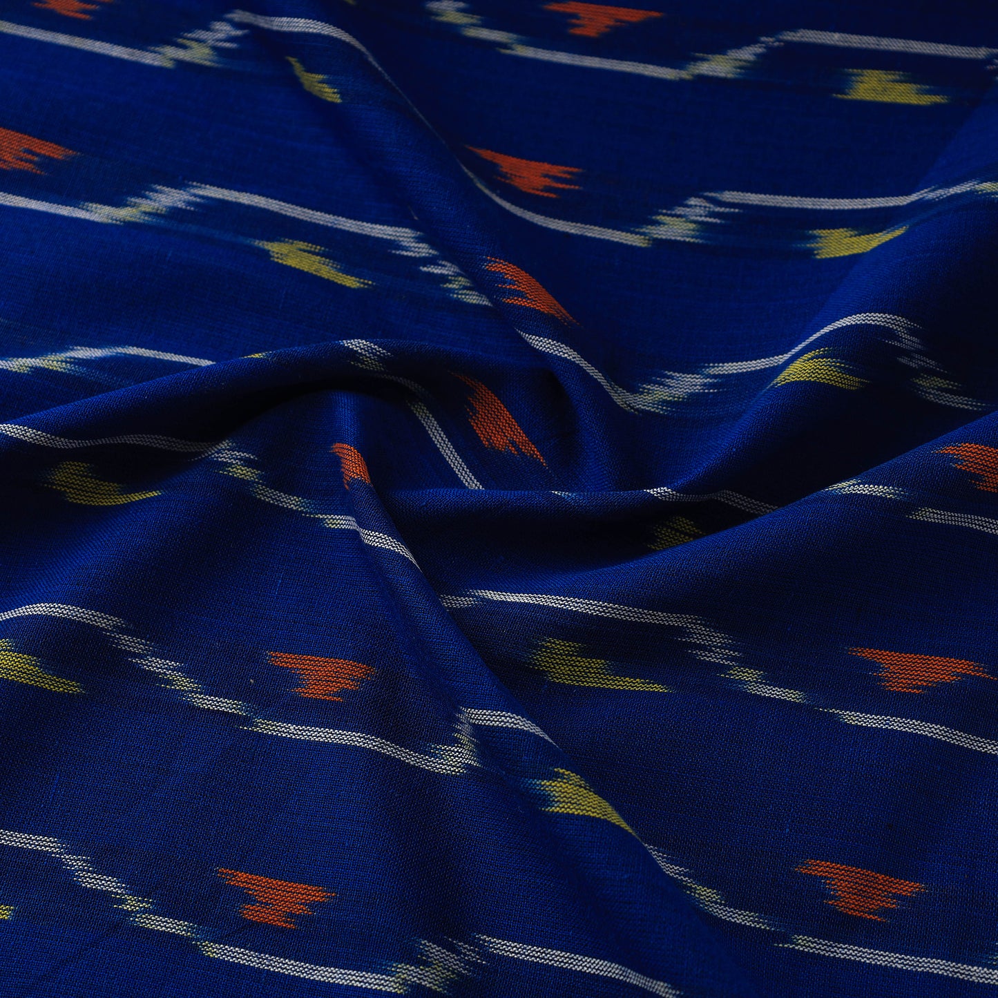 Blue - Handloom Cotton Pochampally Ikat Fabric 07