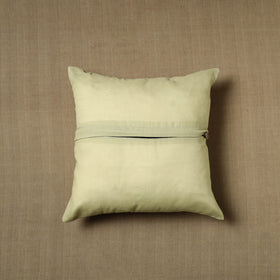 Beige - Patchwork Cotton Kanchipuram Cushion Cover (16 x 16 in) 05