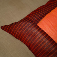 Maroon - Patchwork Cotton Kanchipuram Cushion Cover (16 x 16 in) 02