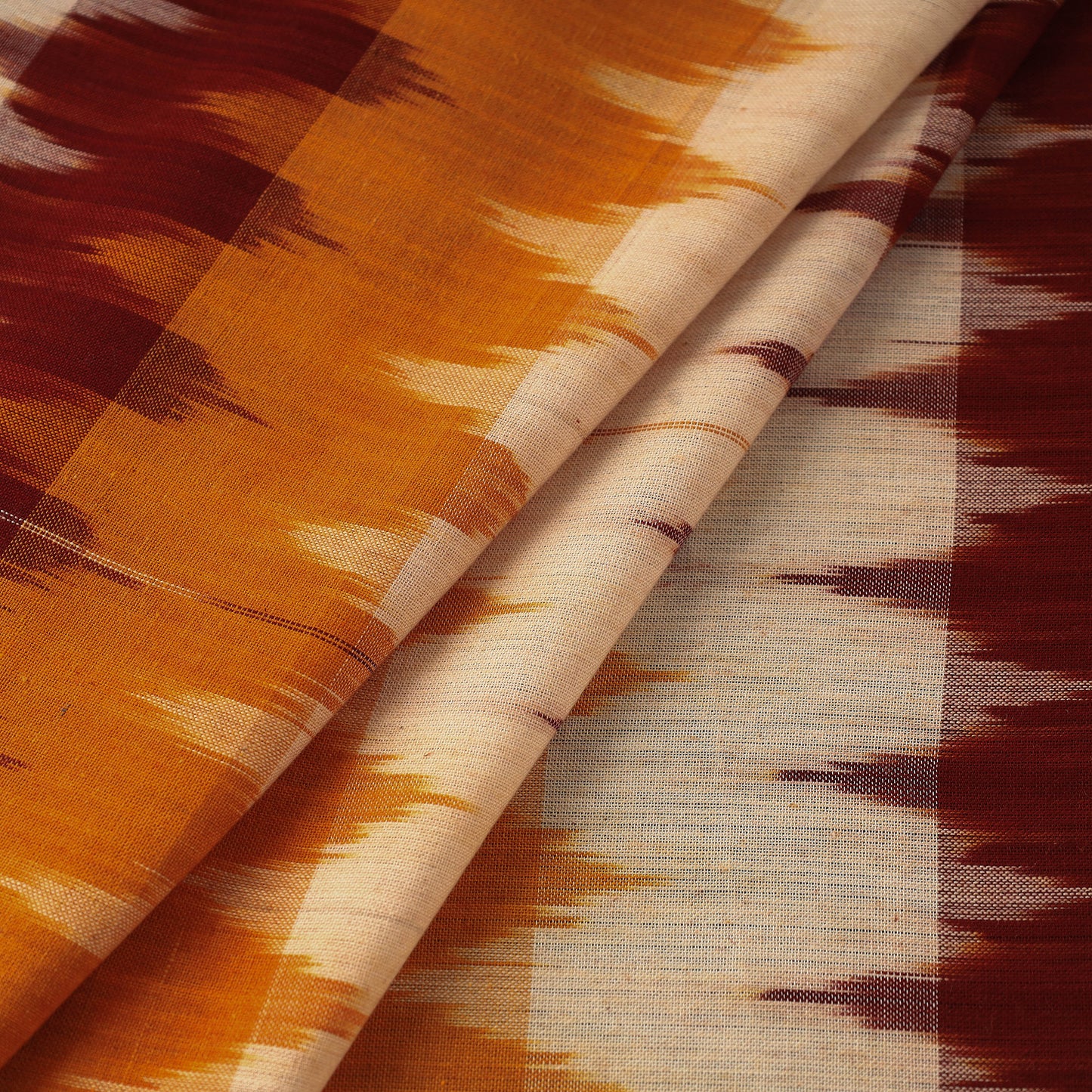 Multicolor - Handloom Cotton Pochampally Ikat Fabric 11