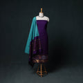 Pochampally Ikat Silk Cotton Kurta,Bottom & Dupatta Unstitched Dress Material Suit Set 03